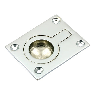 Prima Hardware - Rectangular Flush Ring - 62mm x 48mm; #finish_polished-chrome