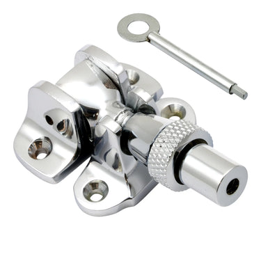 Prima Hardware - Brighton Locking Fastener - Acorn London Style - 49mm x 22mm; #finish_polished-chrome