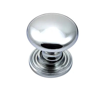 Prima Hardware - Ringed Plate Cupboard Knob - 32mm dia; #finish_polished-chrome