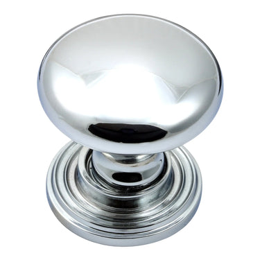 Prima Hardware - Ringed Plate Cupboard Knob - 38mm dia; #finish_polished-chrome