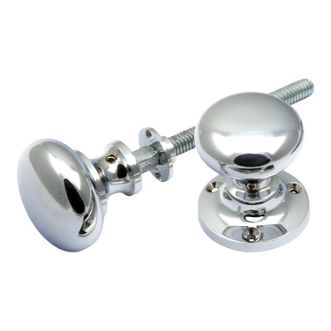 Prima Hardware - Mushroom Rim Knobs - Unsprung - Pair - 52mm dia; #finish_polished-chrome