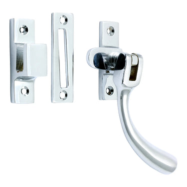 Prima Hardware - Pear Drop Reversible Casement Window Fastener - 105mm x 30mm; #finish_polished-chrome