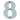 Prima Hardware - Numerals - Face Fix - 89mm - 8; #finish_polished-chrome