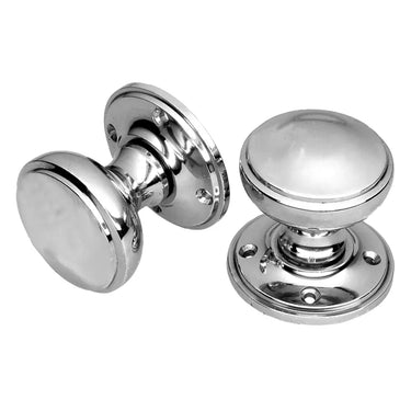 Prima Hardware - Princess Mortice Door Knobs - ½ Sprung - Pair - 53mm dia; #finish_polished-chrome