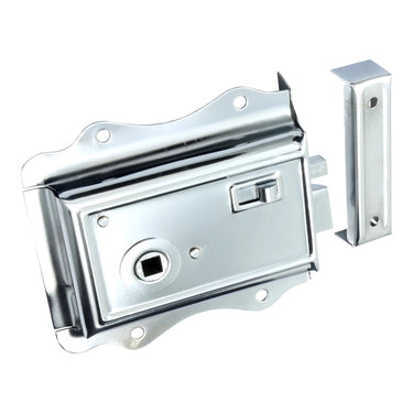 Prima Hardware - Fancy Rim Latch with Locking Snib - 125mm x 120mm; #finish_polished-chrome