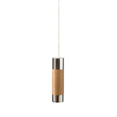 Prima Hardware - Modern Cylindrical Light Pull - Dual Finish - 60mm; #finish_light-oak-and-chrome