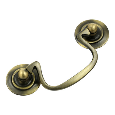 Prima Hardware - Swan Neck Handle Handle - 67mm x 35mm; #finish_antique-brass