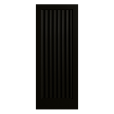 Black Ravenna Reeded 1 Panel door with deluxe black finish and reeded design.; #Black