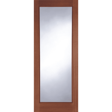 Unfinished hardwood door with a large central panel suitable for glazing.; #Hardwood