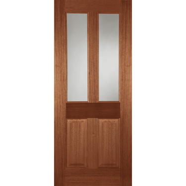 Hardwood Edwardian door with four panels, unfinished and unglazed.; #Hardwood