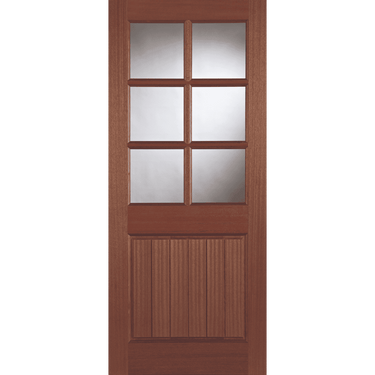 Hardwood Falmouth Un-Glazed door with grooved panel and space for glazing.; #Hardwood