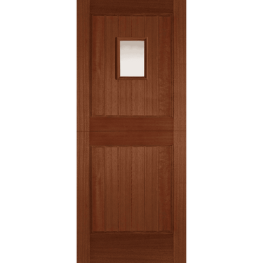 Hardwood stable door with one light unglazed, traditional cottage style, unfinished finish.; #Hardwood