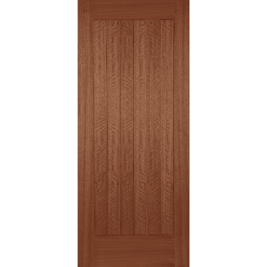Solid hardwood door with V grooves, unfinished, suitable for modern and traditional settings.; #Hardwood