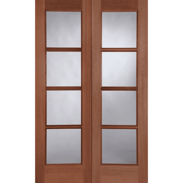 Hardwood Pattern 70 Rebated Pair unglazed doors with six panel design.; #Hardwood