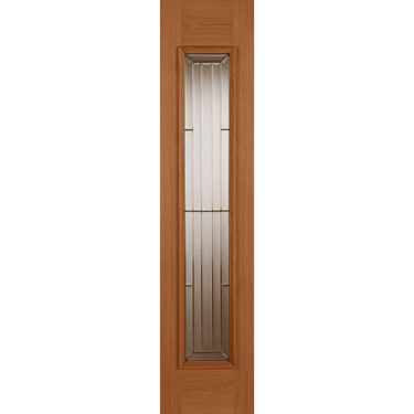 Oak veneered sidelight with double glazed panel and recessed beading.; #Oak