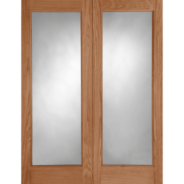 Oak Pattern 20 double glazed rebated pair doors with clear glazing.; #Oak