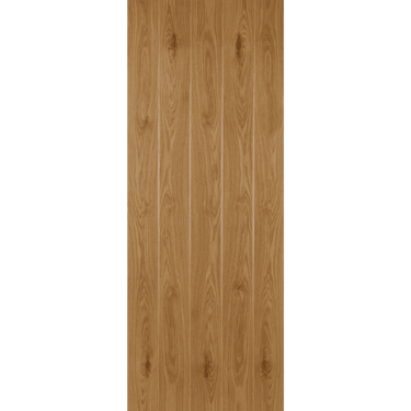 Oak ledged and braced door with unfinished wood finish, showcasing a traditional rustic style.; #Oak