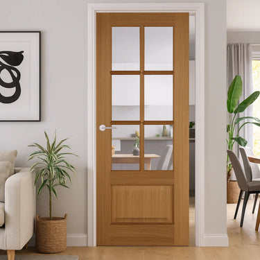 Oak Hampstead 6 Light Clear Glazed Prefinished - 1981x762x40mm