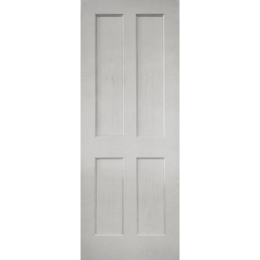 White Primed Oak Essex 4 Panel door showing natural oak grain pattern.; #White Primed Oak