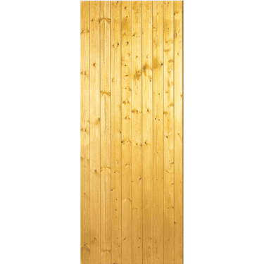 Redwood ledged and braced door with vertical panels and rustic finish.; #Redwood