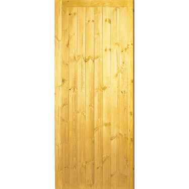 Redwood framed ledged and braced door with a rustic softwood finish.; #Redwood
