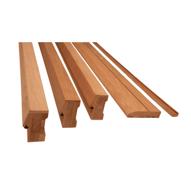 Oak Single Door Frame Kit components including jambs, head, cill, and draught strip.; #Oak