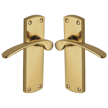 M Marcus - Project Hardware - Luca Door Handles - Latch - Pair; #finish_polished-brass