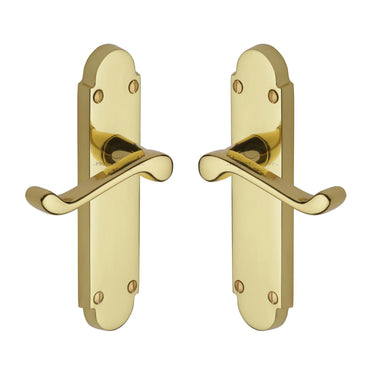 M Marcus - Project Hardware - Milton Door Handles - Latch - Pair; #finish_polished-brass