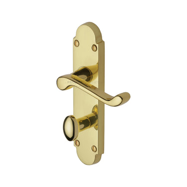 M Marcus - Project Hardware - Milton Door Handles - Bathroom - Pair; #finish_polished-brass