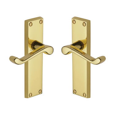 M Marcus - Project Hardware - Malvern Door Handles - Latch - Pair; #finish_polished-brass