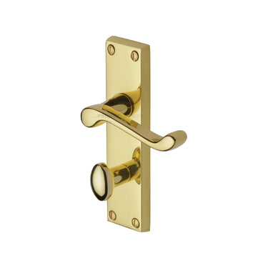 M Marcus - Project Hardware - Malvern Door Handles - Bathroom - Pair; #finish_polished-brass