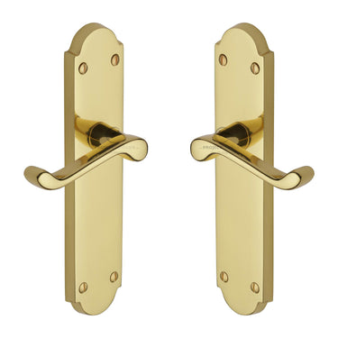 M Marcus - Project Hardware - Kensington Door Handles - Latch - Pair; #finish_polished-brass