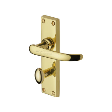 M Marcus - Project Hardware - Avon Door Handles - Bathroom - Pair; #finish_polished-brass