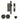 M Marcus - M.Marcus Architectural Hardware - Sliding Lock with Round Privacy Turns - 40mm; #finish_matt-black