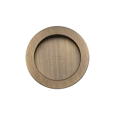 M Marcus - M.Marcus Architectural Hardware - Sliding Round Flush Pull; #finish_antique-brass
