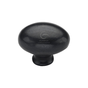 M Marcus - M.Marcus Architectural Hardware - Rustic Bronze Oval Cabinet Knob - 32mm; #finish_rustic-dark-bronze