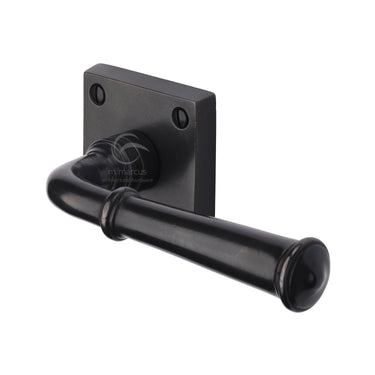 M Marcus - M.Marcus Architectural Hardware - Claverley Door Handles on Square Rose; #finish_rustic-dark-bronze