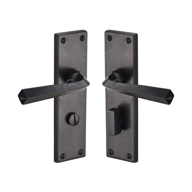 M Marcus - M.Marcus Architectural Hardware - Bridgnorth Door Handles - Bathroom - Pair; #finish_rustic-dark-bronze