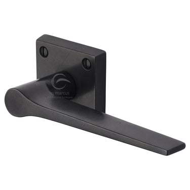 M Marcus - M.Marcus Architectural Hardware - Gio Door Handles on Square Rose; #finish_rustic-dark-bronze