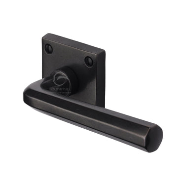 M Marcus - M.Marcus Architectural Hardware - Octave Door Handles on Square Rose; #finish_rustic-dark-bronze