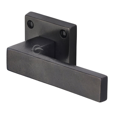 M Marcus - M.Marcus Architectural Hardware - Hanwood Door Handles on Square Rose; #finish_rustic-dark-bronze