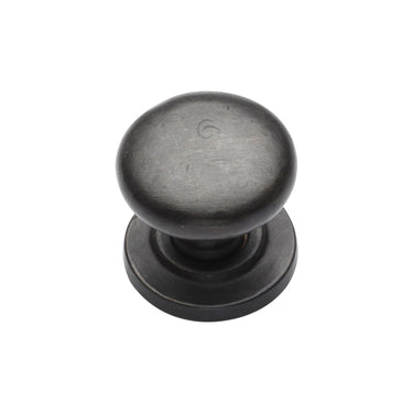 M Marcus - M.Marcus Architectural Hardware - Rustic Bronze Round Cabinet Knob on Rose - 25mm; #finish_rustic-dark-bronze