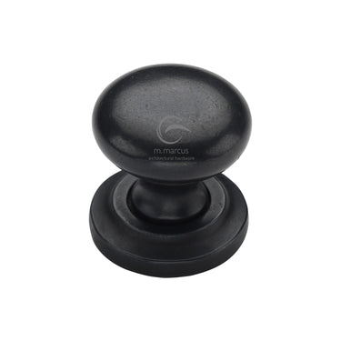 M Marcus - M.Marcus Architectural Hardware - Rustic Bronze Round Cabinet Knob on Rose - 32mm; #finish_rustic-dark-bronze