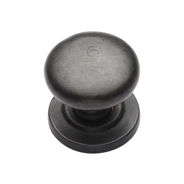 M Marcus - M.Marcus Architectural Hardware - Rustic Bronze Round Cabinet Knob on Rose - 38mm; #finish_rustic-dark-bronze
