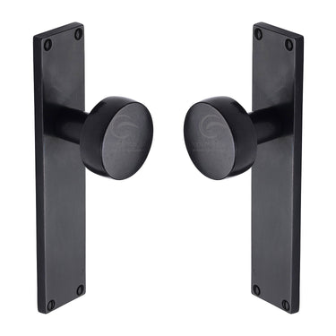 M Marcus - M.Marcus Architectural Hardware - Olympic Mortice Door Knobs on Plate - Latch - Pair; #finish_rustic-dark-bronze