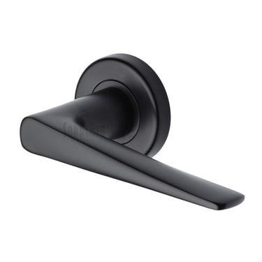 M Marcus - Sorrento - Amalfi Door Handles on Round Rose; #finish_matt-black