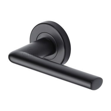 M Marcus - Sorrento - Lena Door Handles on Round Rose; #finish_matt-black