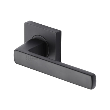 M Marcus - Sorrento - Axis Door Handles on Square Rose; #finish_matt-black