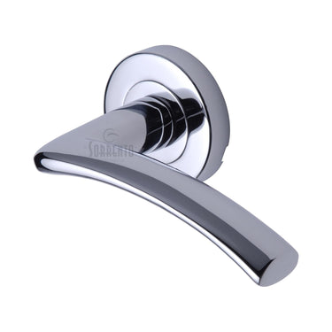 M Marcus - Sorrento - Tosca Door Handles on Round Rose; #finish_polished-chrome
