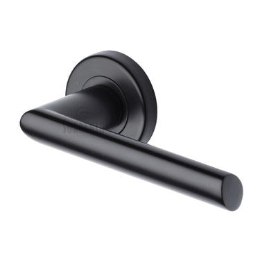 M Marcus - Sorrento - Mercury Zinc Door Handles on Round Rose; #finish_matt-black
